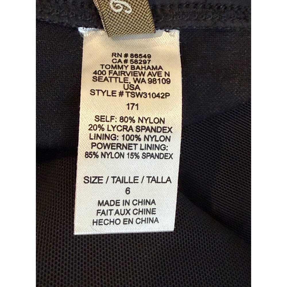 Tommy Bahama Pearl Solids Black Halter One Piece Swimsuit TSW31042P Size 6 - Picture 8 of 9